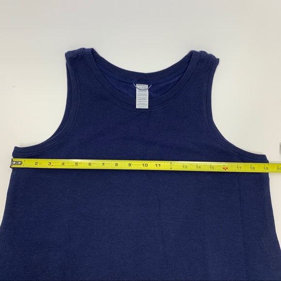 Splendid Active Navy Blue Striped Sleeveless Popover Sweatshirt Crewneck Tank - Picture 9 of 10